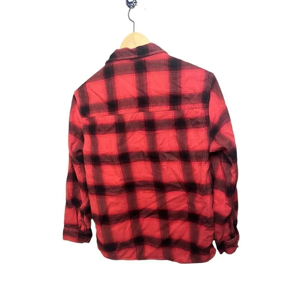 ‎Zara Red and Black Flannel Shirt